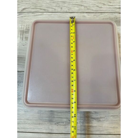 Vintage Tupperware Square Storage Container Paprika Red/Orange Dish with Lid - Picture 6 of 9